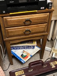 Solid Wood MCM Night Table 2 Drawers