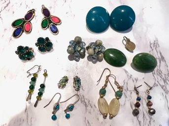 Mainly Green Earrings, 50's - 90's