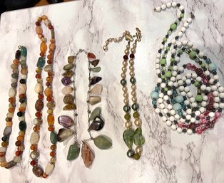 Wonderful Group Of Multi Stone Necklaces, A Winner!