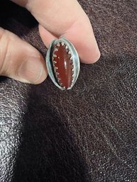 Late 1970's Carnelian And Silver Ring