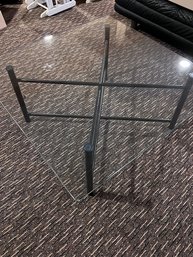 A Steel And Glass Cocktail Table Approx 40' Square