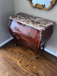 Marble Topped 2 Drawer Rococo Commode Small Chip At Bottom