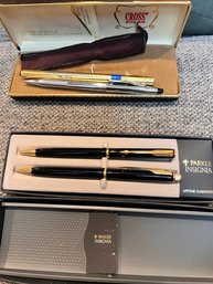 Parker And Cross Pens In Boxes