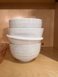 A Group Of 4 White Smaller Bowls Ceramic/pottery