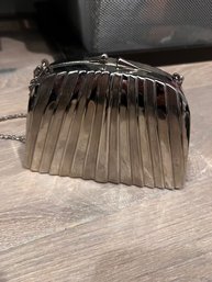 Saks Fifth Avenue Gunmetal Evening Bag