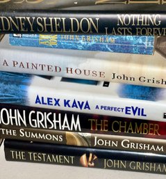 Group Of 7 Hard Cover Books, Grisham, Kava, Sheldon