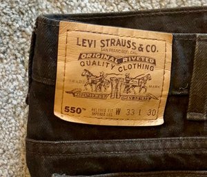 Pair Of Black Levi Strauss Jeans 33W 30L Orange Tag