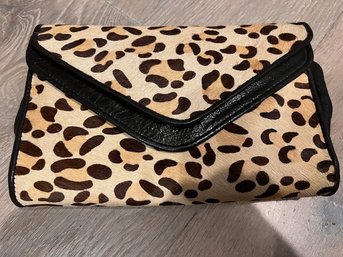 Beautiful Kotur Leopard Pony Hair Pattern Clutch