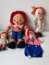 Raggedy Ann Dolls And Andy Puppet