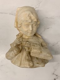 Guisto Viti Italian 19th Century Figurative Signed Alabaster Bust  See Images