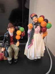 Pair Of Porcelain Figurines The Ballon Man Royal Doulton