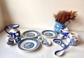 Lot Of Blue And White Porcelains, English, Japanese, Chinese