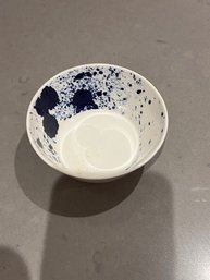 Royal Doulton Small Blue And White Abstract Splatter Bowl