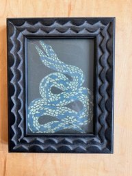 Hand Painted Snake Mosaic Style Painting Framed 5 X 7 Image