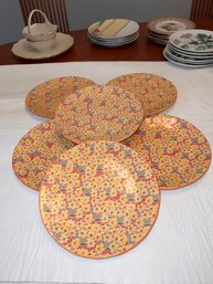 A Set Of 6 Dessert/luncheon Plates Daffodil New Beginnings By Anthropologie