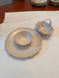 Lenox Chip And Dip And Small Handled Candy Dish