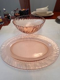 LARGE BOWL AND PLATTER ARCOROC MADE IN FRANCE