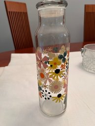 Retro Glass Covered Jar, Orange Juice? Approx 7' Tall