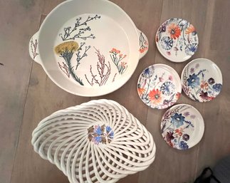 Wonderful Group Of Floral Enhanced Serving And Small Dishes Anthropologie And Made In Italy