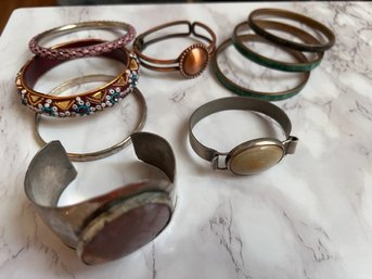 Cuffs And Bangles Enamel, Copper, Silver