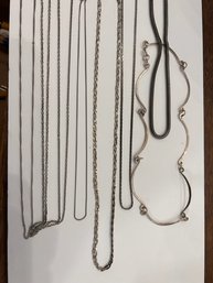 Multi Size Silver Chains, Some Sterling