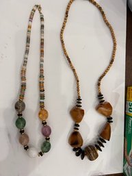 2 Beauties! Large Beaded Necklaces  Very '90's
