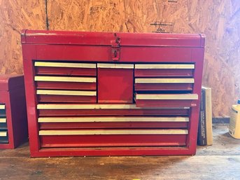 FULL  Utility Box Multi Drawer Case Red Pliers, Staplers, Wrenches, Drill Bits, Etc