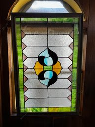 Large Stained Glass Window AS IS See Pictures 32 1/2 W X 50 1/4' H