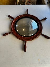 Vintage Nautical Ship Wheel Mirror ( Mirror Approx 12')