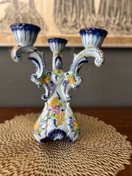 Ceramic Candelabra Made In Portugal