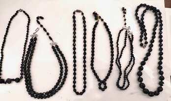Epic Group Of 6 Black Crystal Necklaces