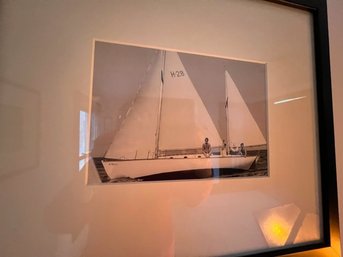 16 X 20 Framed Black And White Sailing Photo