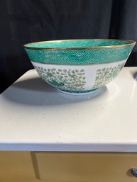 10' ROUND DEEP Fitzhugh Famille Verte Chinoiserie Japanese Decorated Bowl