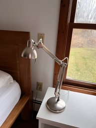 Pair Of Adjustable Silver Table Lamps