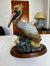 Long Beak Brown Pelican Statuette By Andrea Sadek