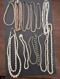 Large Group Of Pearl And Beaded Necklaces