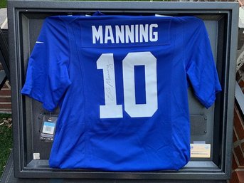 Eli Manning Signed Framed Jersey  With COA Steiner Sports