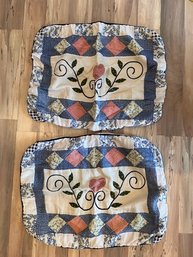 2 Quilted Pillow Cases 18 X 23' Each #4A