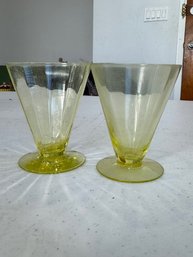 A Pair Of Cocktail Glasses In Citrine