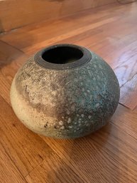 Handmade Ceramic Pottery Vessel Approx 10' RoundSigned