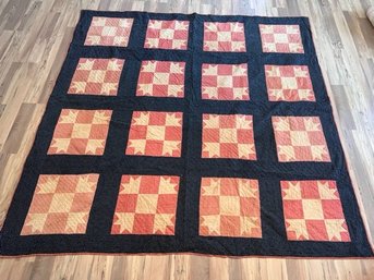 Red Black Quilt BOLD  79 X 80 #17A