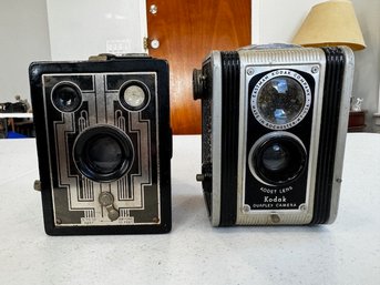 A Group Of 2 Eastman Kodak One Duaflex Camera Kodet Lens One Brownie 6-16