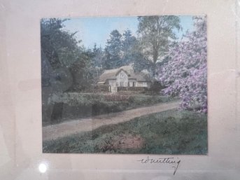 An Original Cottage By Wallace Nutting Hand Colored Photograph Framed Untitled