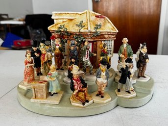 A 1948 Sebastian Miniature Dickens Cottage With Extra Figurines