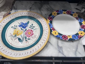 A Pair Of Floral Decorative Plates  One Stangl