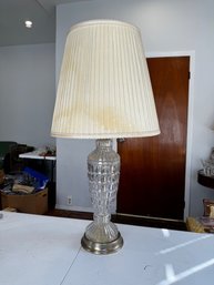 A Crystal And Brass Lamp