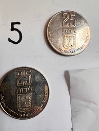 Group Of 2 Israeli 1977 Pidyon Haben Coin Silver