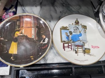 A Pair Of Norman Rockwell Gorham Plates