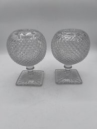 WOW ~ A Pair Of Vintage Glass Ivy Balls