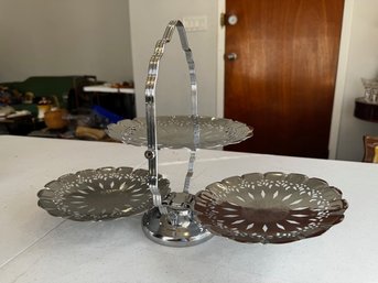 An Exceptional Condition Vintage Pop Out Three Tiered Cake Stand